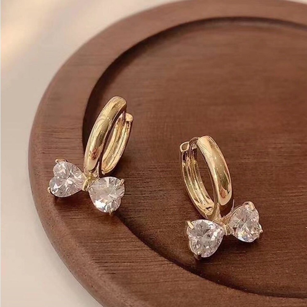 Elegant Gold and Silver Heart Earrings